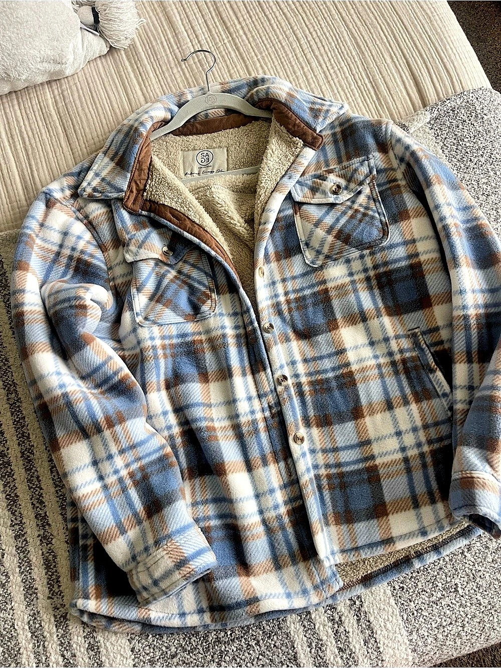 Sherpa Lined Plaid Jacket